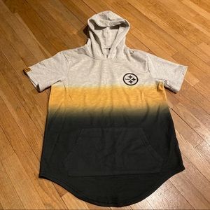 Steelers pull over short sleeve sweat shirt